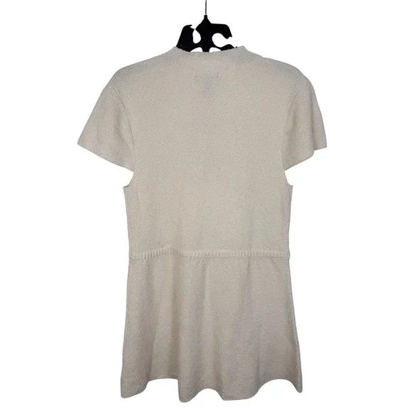 AQUA Women's Cream Textured Short Sleeve‎ Fit & Flare Mini Dress - XXL - Picture 7 of 11